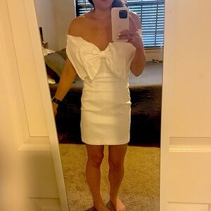 Mini Bow Dress in White NEVER WORN